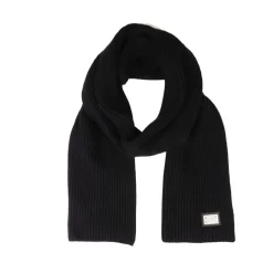 Knit Cashmere Scarf with Branded Plate