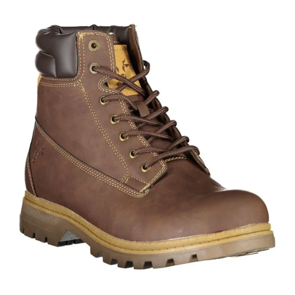 Laced Boot with Logo Detail and Contrast Accents
