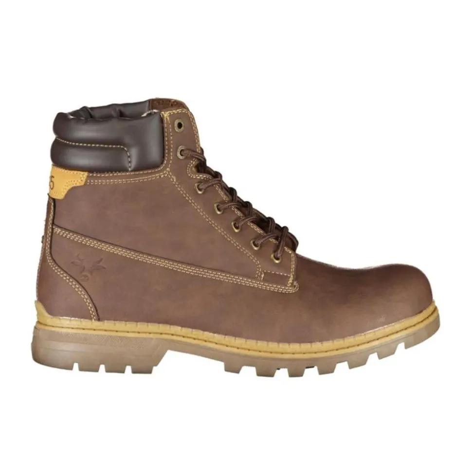 Laced Boot with Logo Detail and Contrast Accents