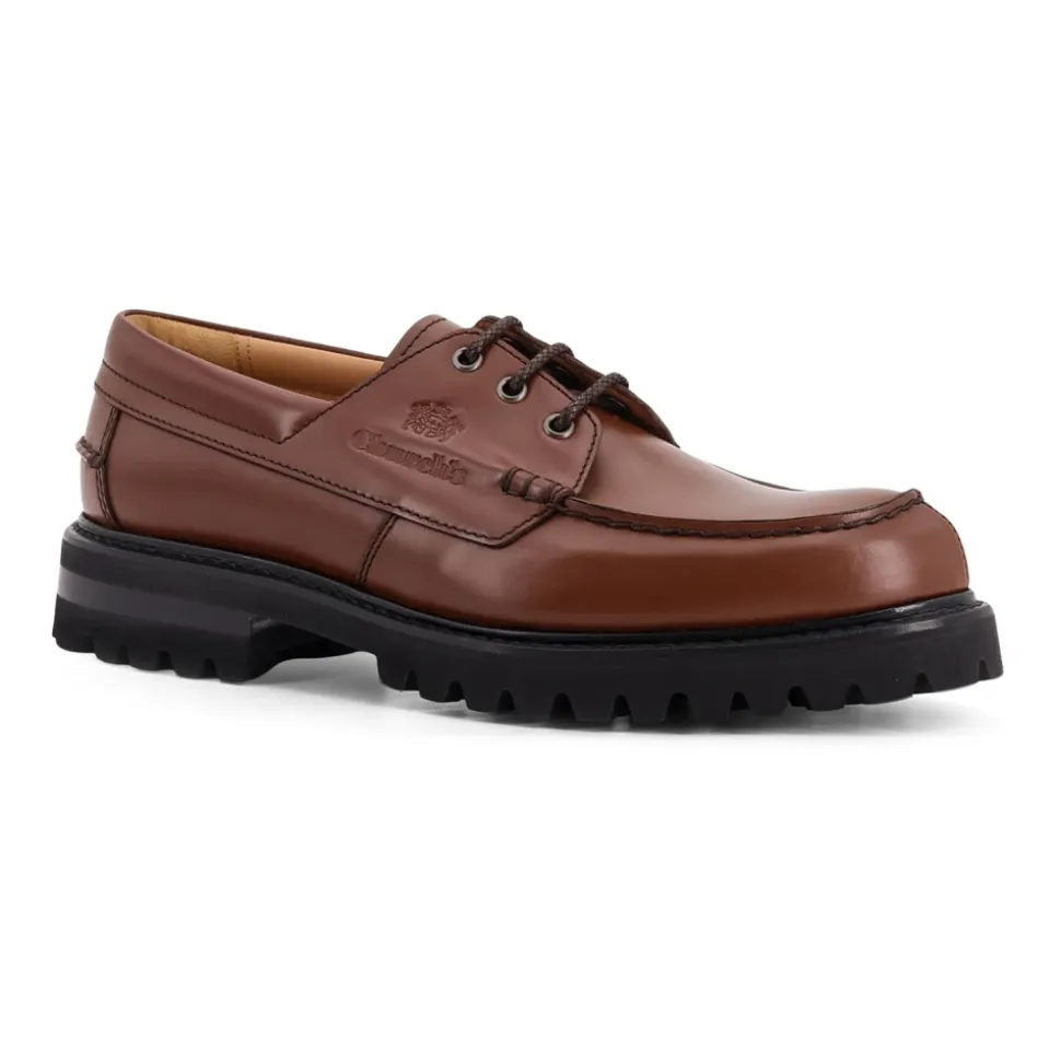 Lace-up Flat Shoes with Logo Detail