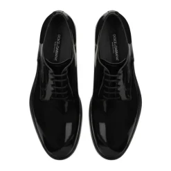 Lace-Up Patent-Finish Derby Shoes