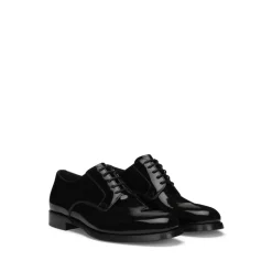 Lace-Up Patent-Finish Derby Shoes