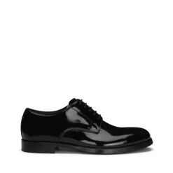 Lace-Up Patent-Finish Derby Shoes