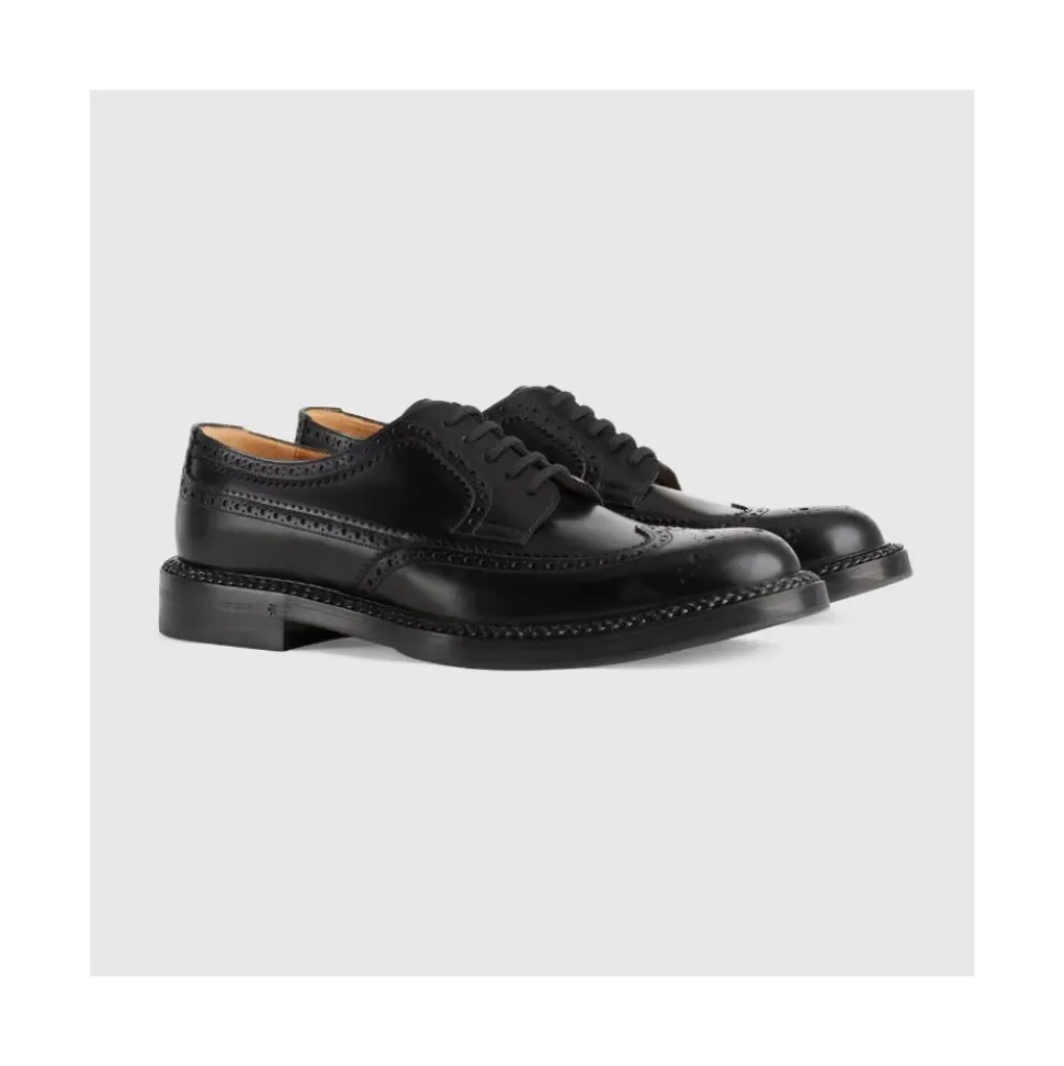 Lace-up Shoes with Brogue Details