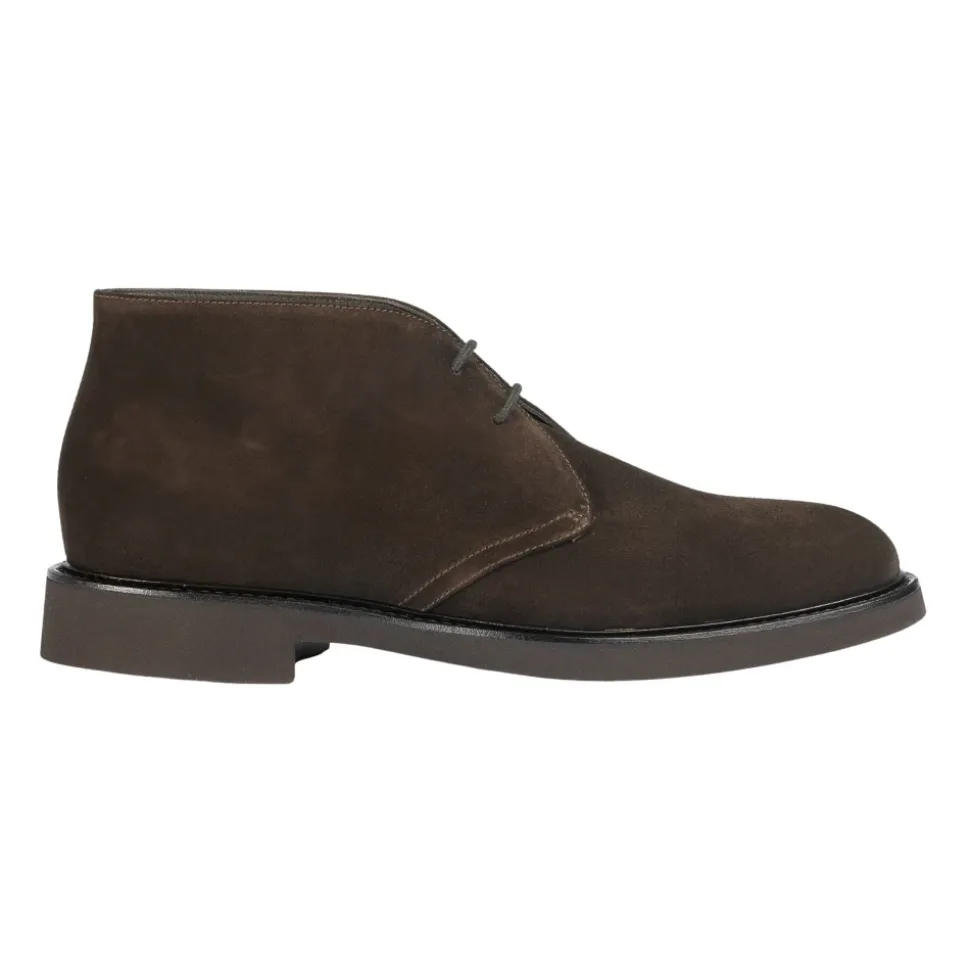 Lace-up Suede Ankle Boots