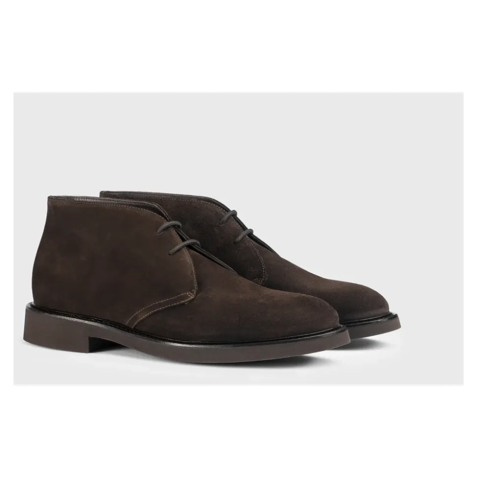 Lace-up Suede Ankle Boots