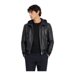 Lambskin Leather Jacket with Hood