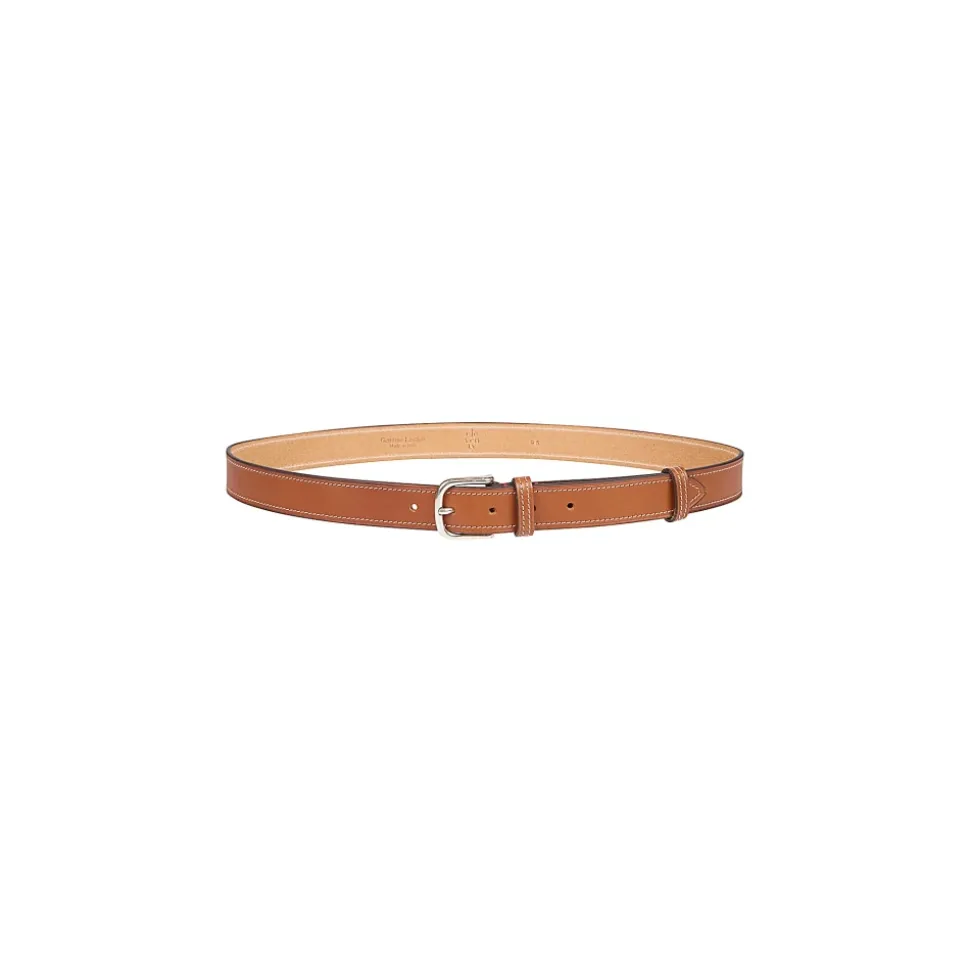 Leather Belt with Contrast Stitching