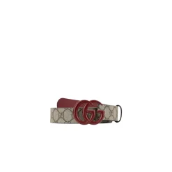 Leather Belt with Logo Buckle
