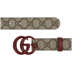 Leather Belt with Logo Buckle