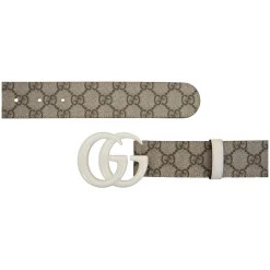 Leather Belt with Logo Buckle