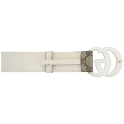 Leather Belt with Logo Buckle