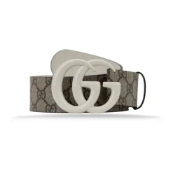 Leather Belt with Logo Buckle