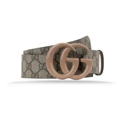 Leather Belt with Logo Buckle