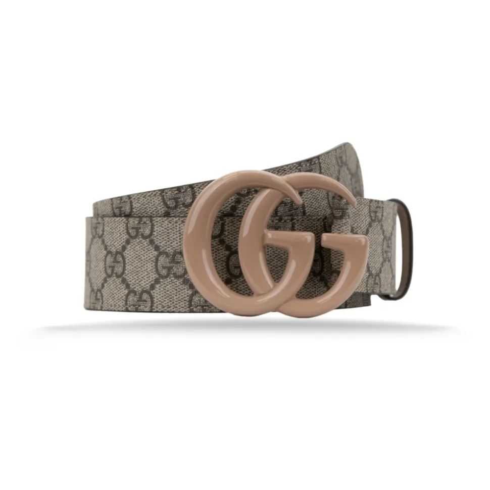 Leather Belt with Logo Buckle