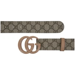 Leather Belt with Logo Buckle
