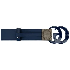 Leather Belt with Logo Buckle