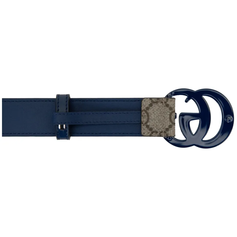 Leather Belt with Logo Buckle