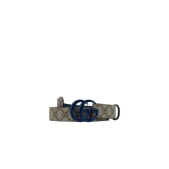 Leather Belt with Logo Buckle
