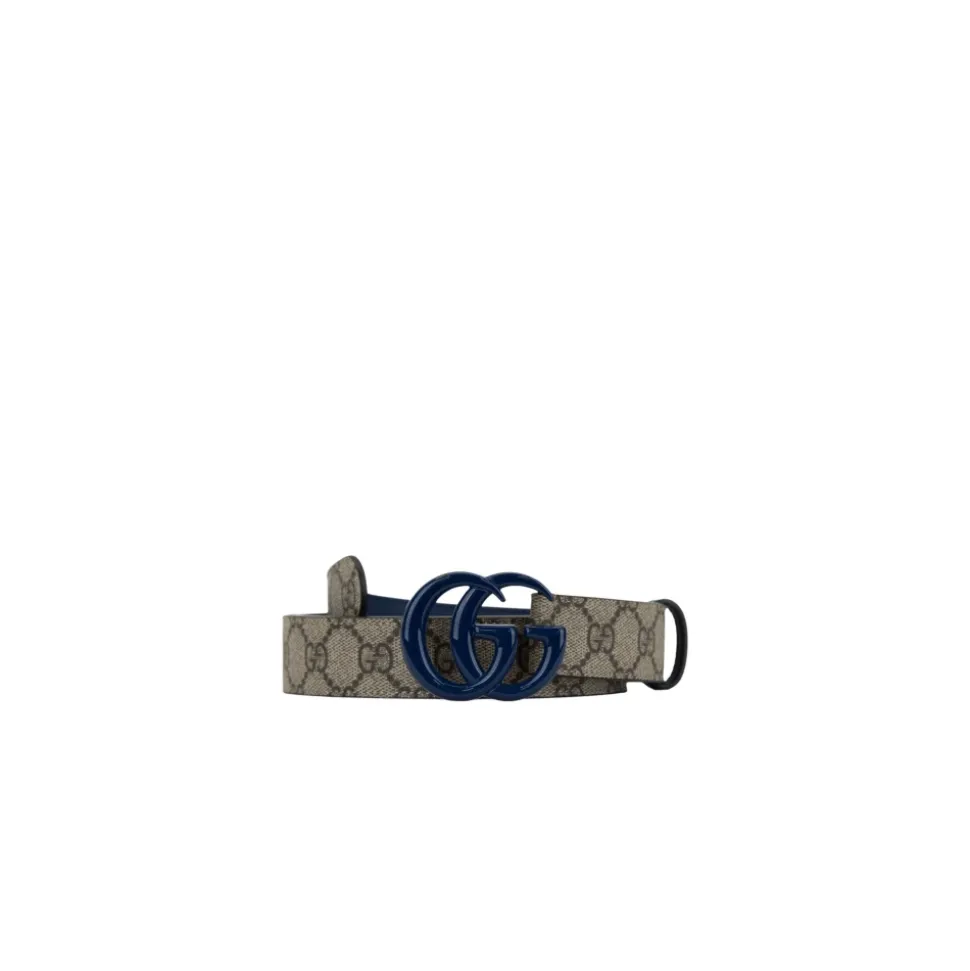 Leather Belt with Logo Buckle