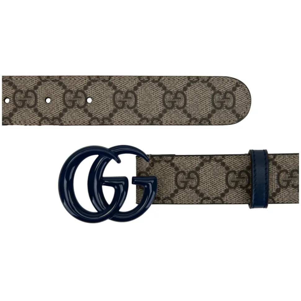 Leather Belt with Logo Buckle