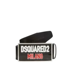 Leather Belt with Logo Buckle