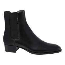 Leather Boots with Elastic Insert