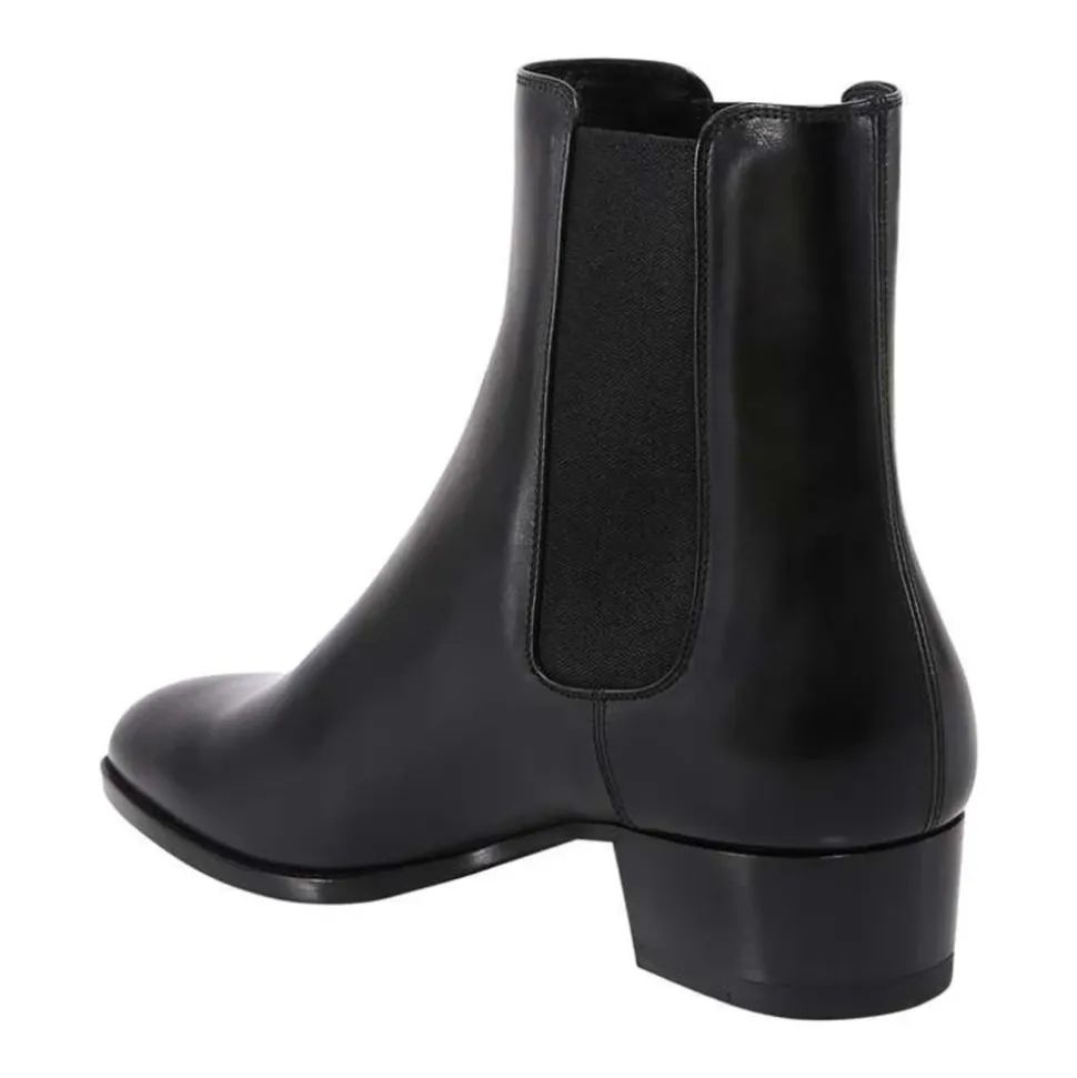 Leather Boots with Elastic Insert