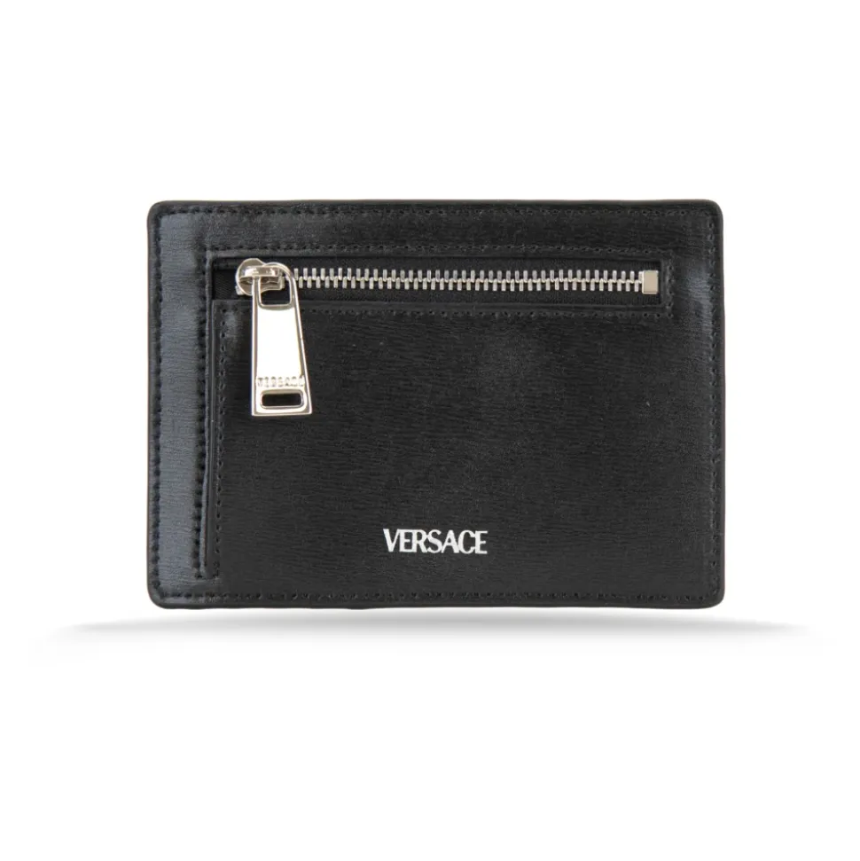 Leather Card Holder with Coin Pocket
