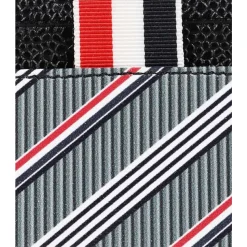 Leather Card Holder with Tricolor Detail