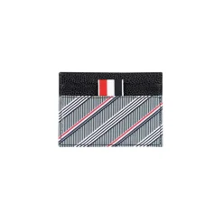 Leather Card Holder with Tricolor Detail