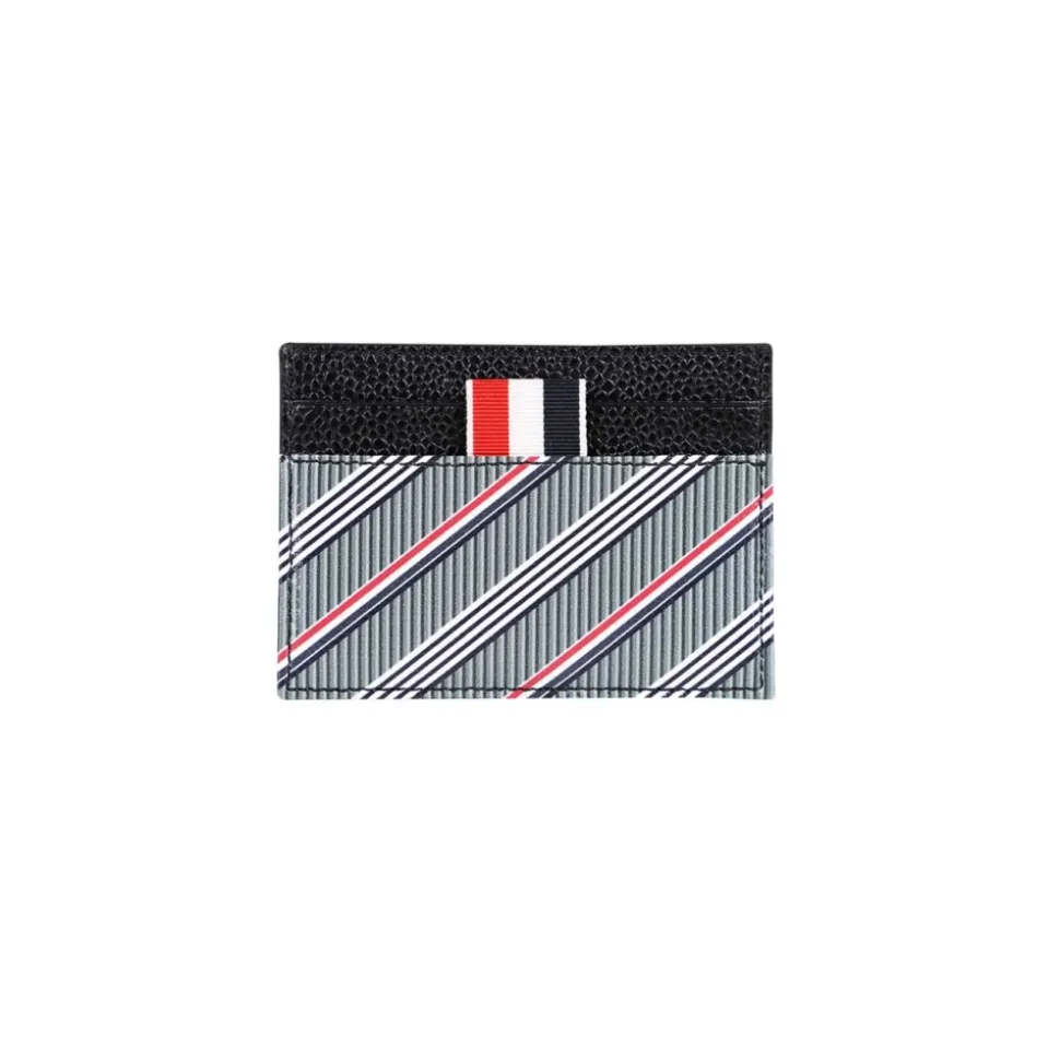 Leather Card Holder with Tricolor Detail