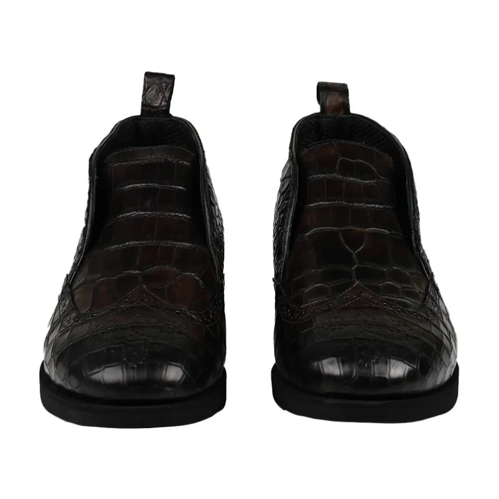 Leather Crocodile Boots