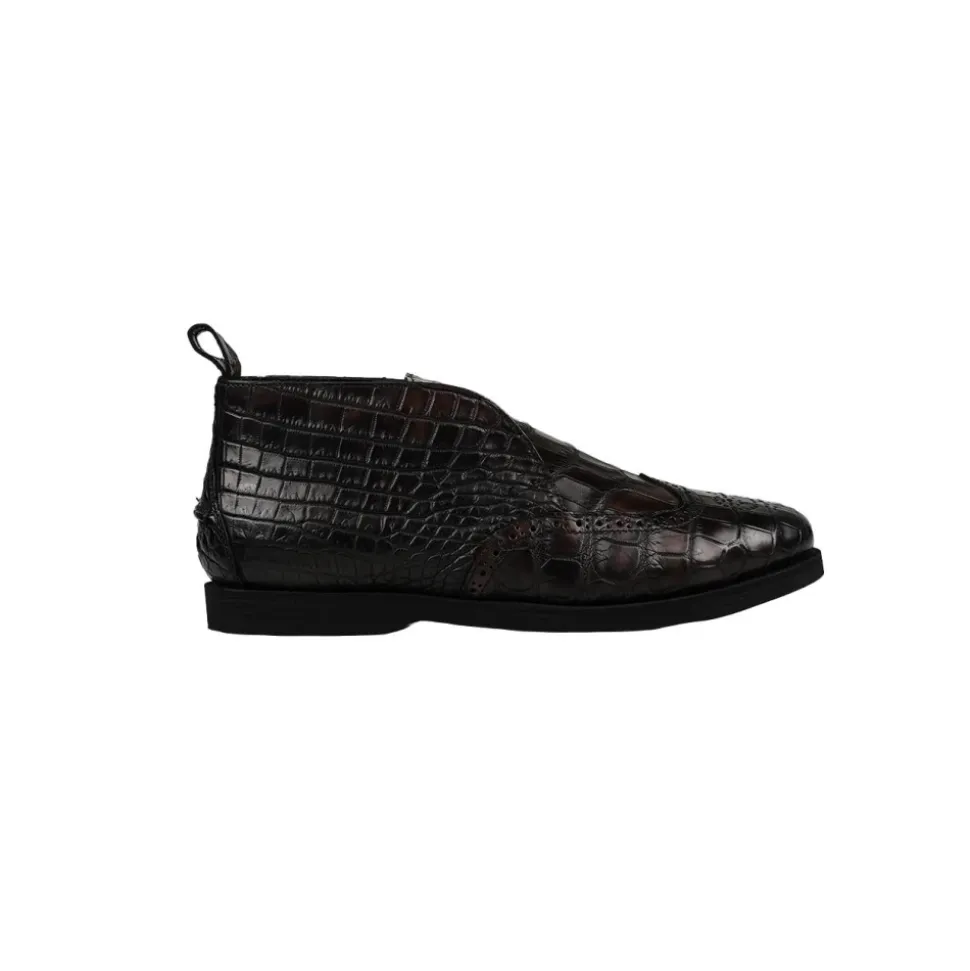 Leather Crocodile Boots