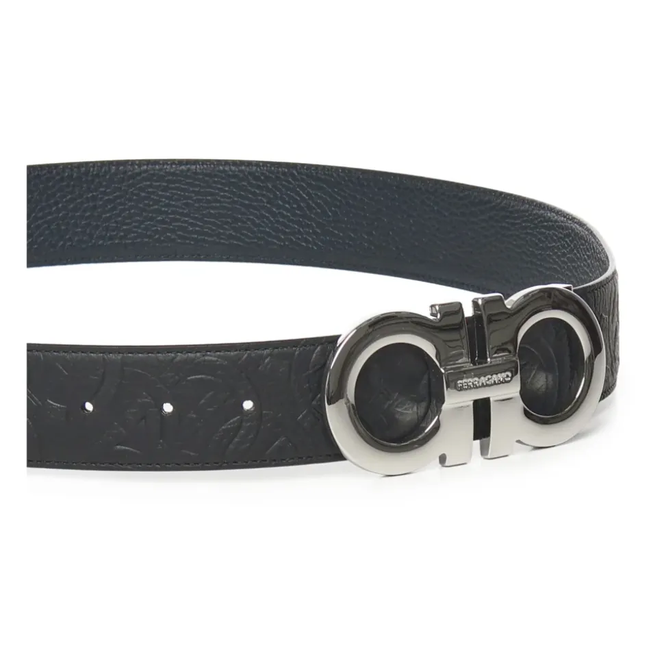 Leather Gancini Belt