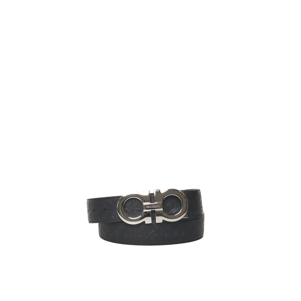 Leather Gancini Belt
