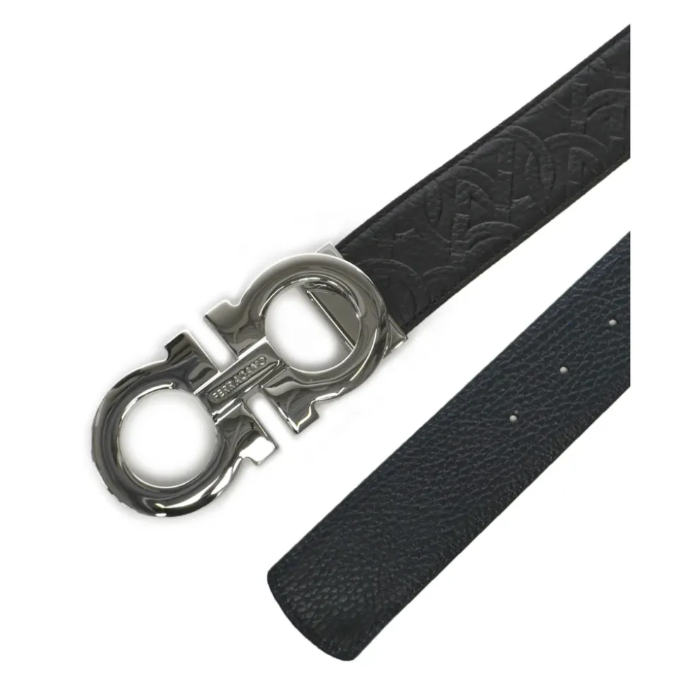 Leather Gancini Belt