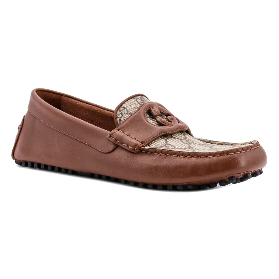 Leather Loafers with GG Logo