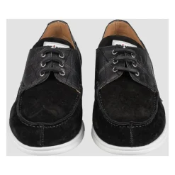 Leather Loafer with Crocodile Leather Inserts