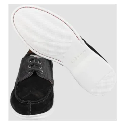 Leather Loafer with Crocodile Leather Inserts