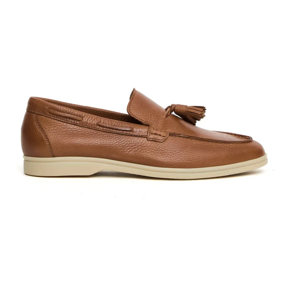 Leather Moccasin with Removable Leather Insole