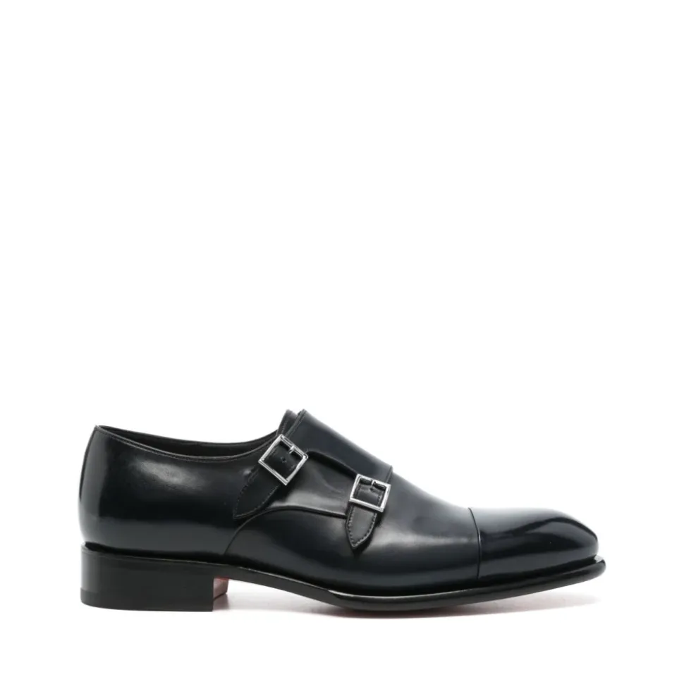 Leather Monk Strap Shoes