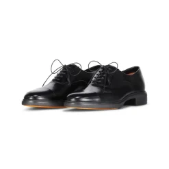 Leather Oxford Shoes with Elastic Inserts