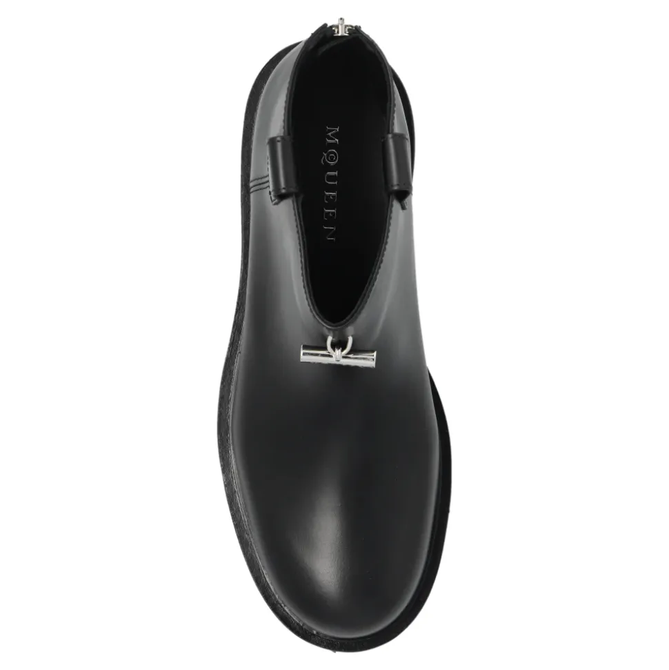 Leather platform shoes