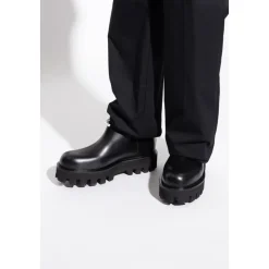 Leather platform shoes