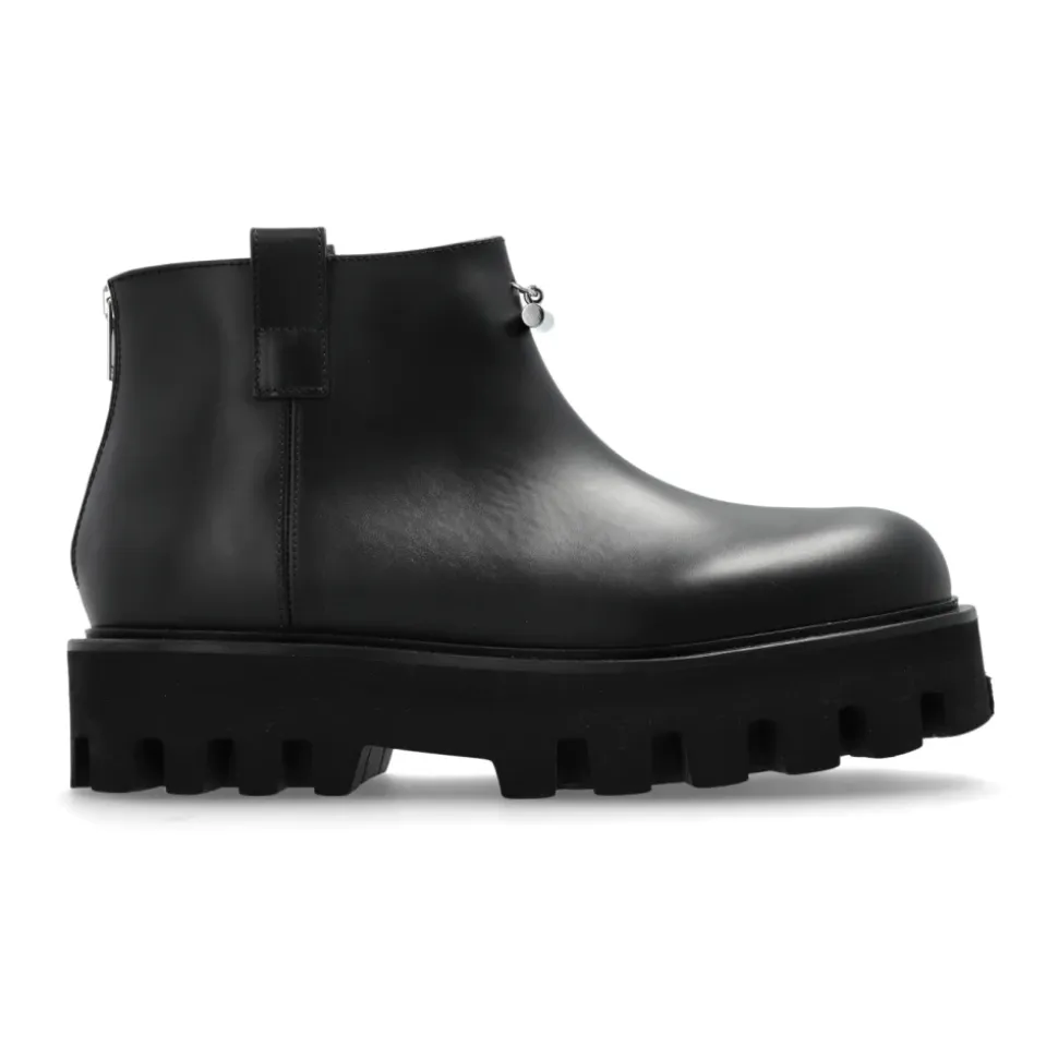 Leather platform shoes
