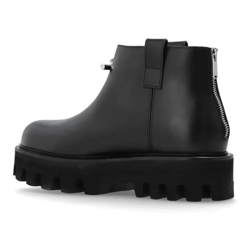 Leather platform shoes