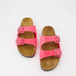 Leather Sandals with Buckle Closure