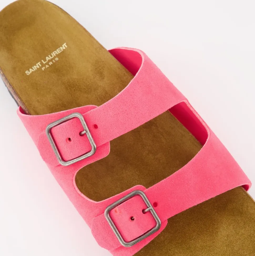 Leather Sandals with Buckle Closure