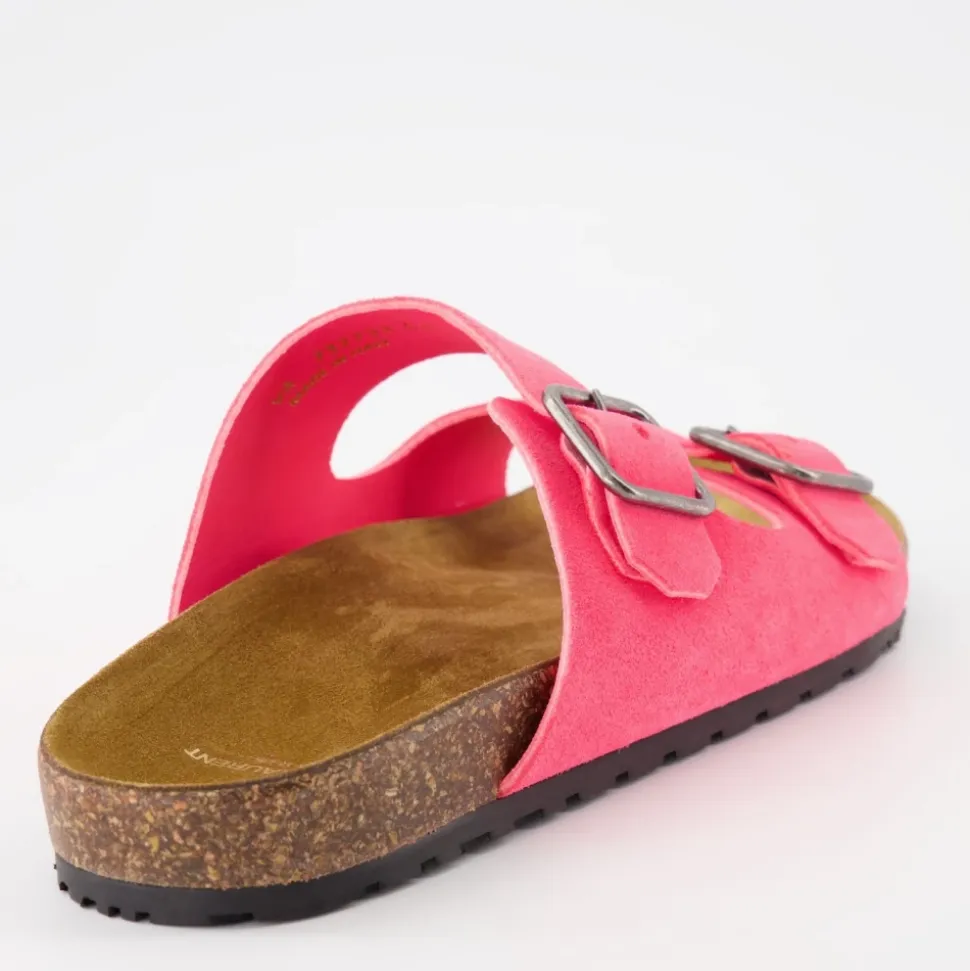Leather Sandals with Buckle Closure